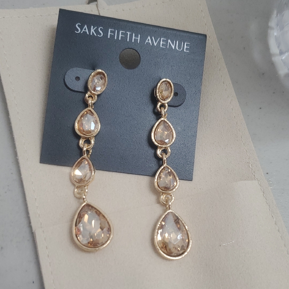 Saks Fifth Avenue Gold Drop Earrings